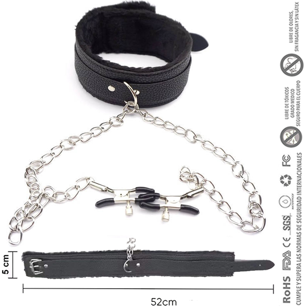 KIT Collar Con Pinzas BDSM