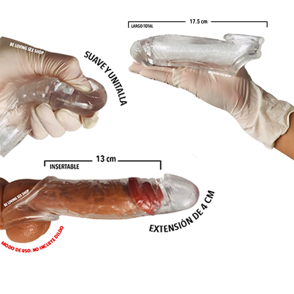 Funda Pene Doble Inserción Crystal Humo