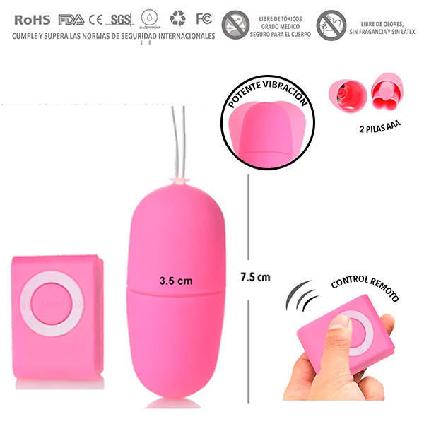 Mini Vibrador Inalambrico Bala Mp3 Azul