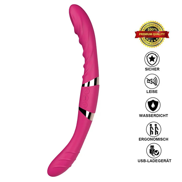 Vibrador Doble Lesbico Usb 34 Cm