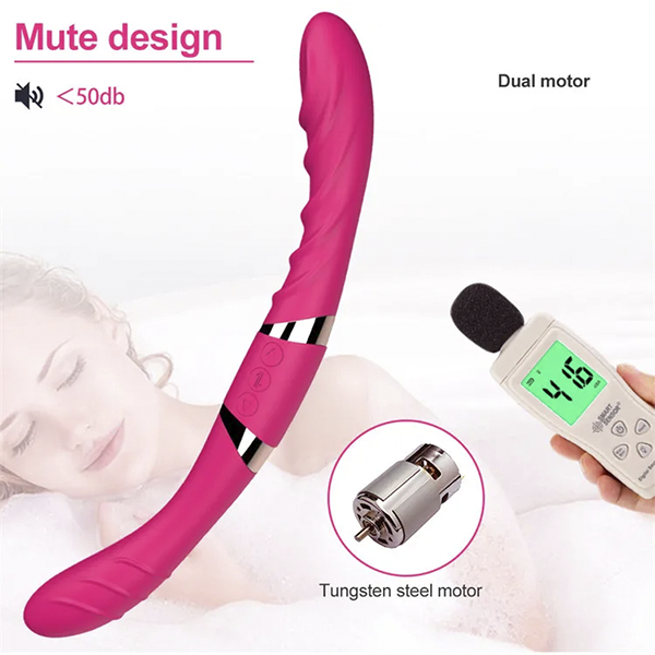 Vibrador Doble Lesbico Usb 34 Cm