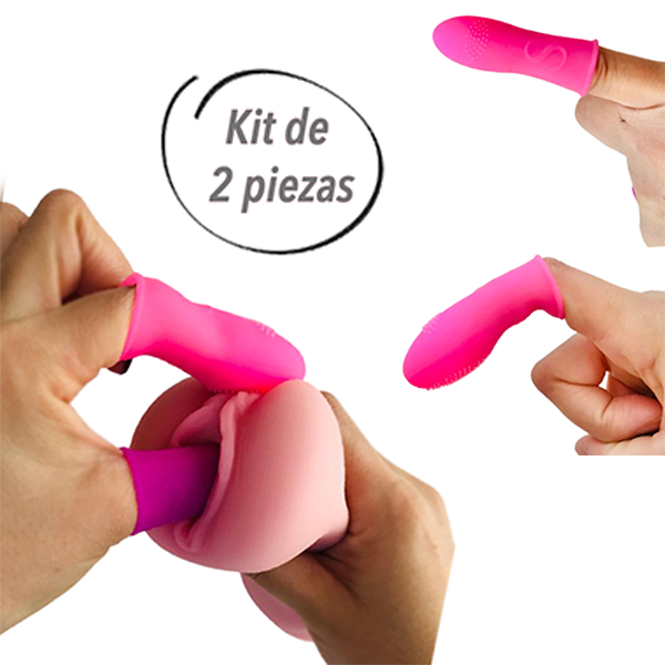 Kit 2 Fundas Dedo Texturizado Flexible