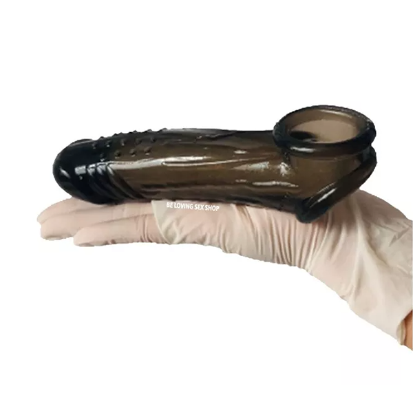 Funda Pene Doble Inserción Crystal Humo