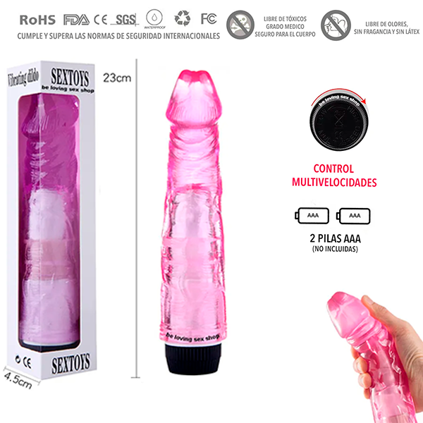 Vibrador Consolador Jelly Masajeador 23 Cm