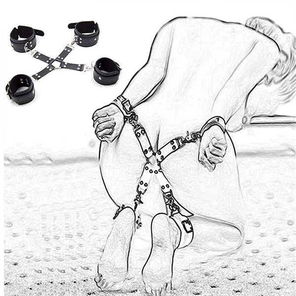 Cruz de fijación de posición Bdsm de 4 Amarres Ajustes