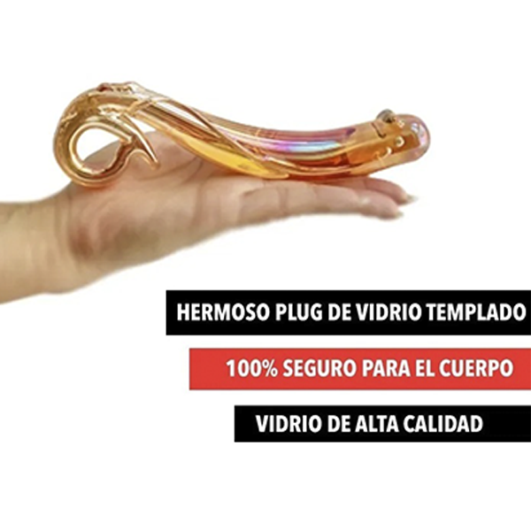 Plug Anal Vidrio Curvo Hipoalergénico