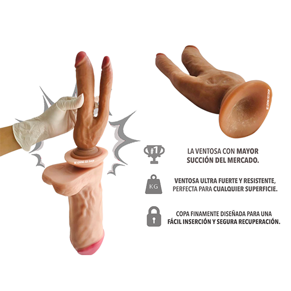 Dildo Realista Suave De Doble Cabeza