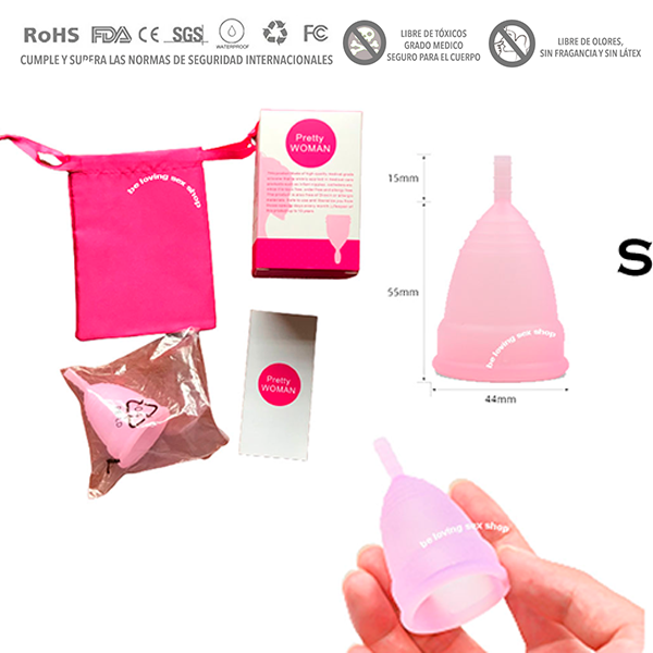 Copa Menstrual Femenina con bolsa de transporte S