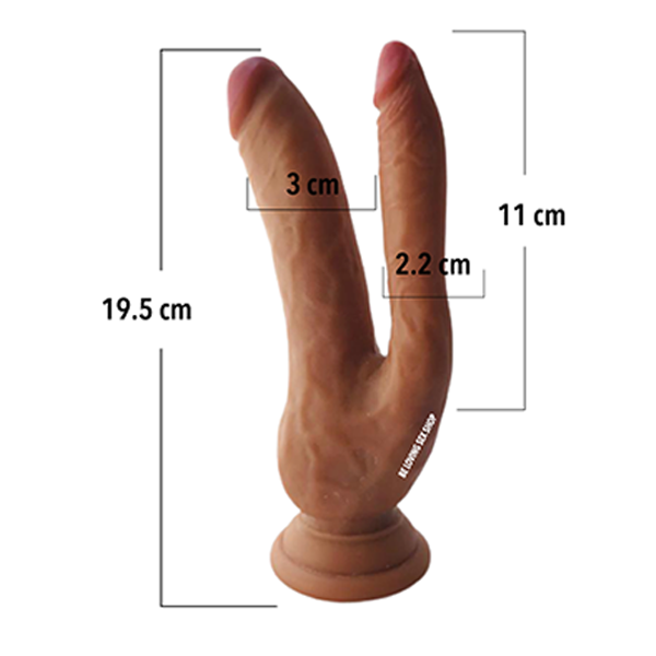 Dildo Realista Suave De Doble Cabeza