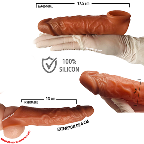 Funda Pene Realista Silicón Suave Mocha