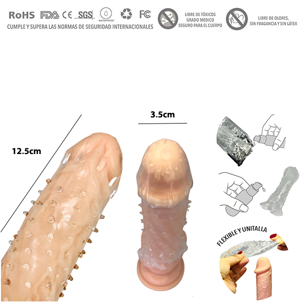Funda Delgada Tipo Condón Texturizada Suave