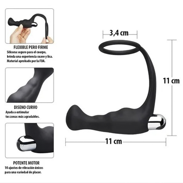 Plug Anal y Anillo Vibrador Próstatico