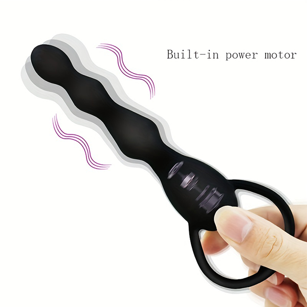 Plug Anal Vibrador Silicona Perlas