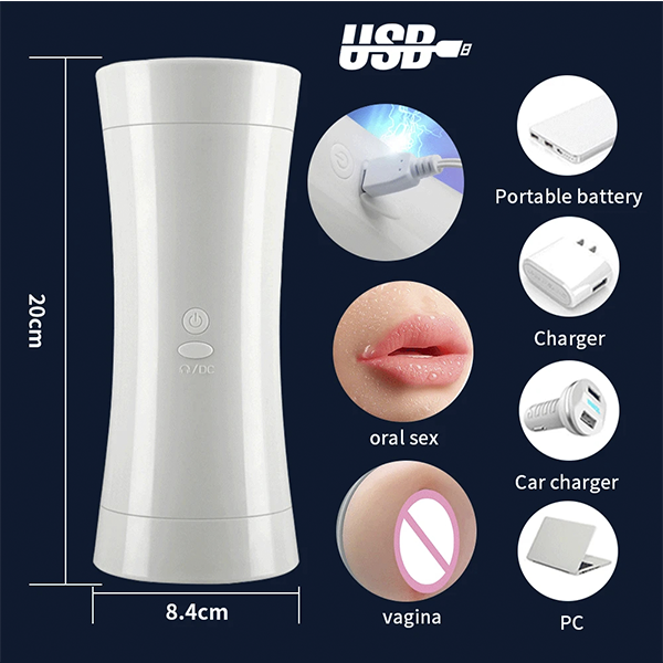 Masturbador Premium Vibracion Ventosa Voz