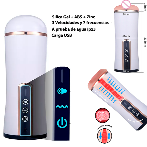 Masturbador Vibrador Succion Efecto Acordeon