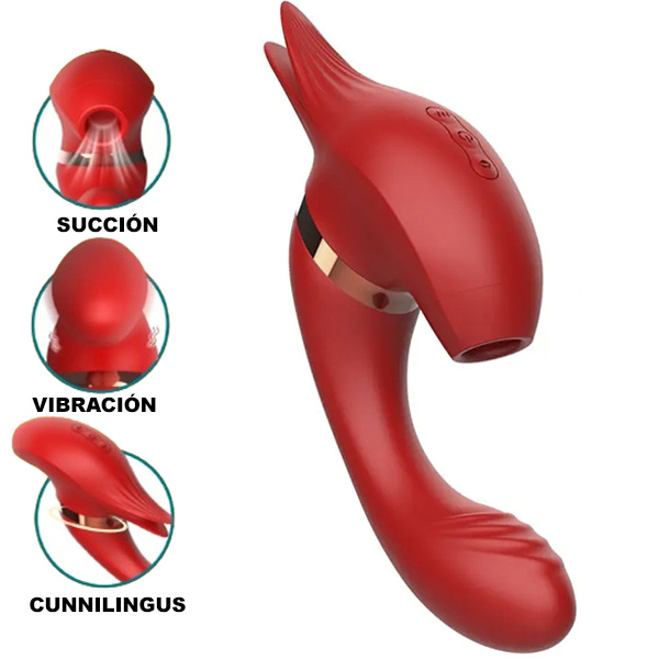 Vibrador y Succionador Estimulador 3 En 1
