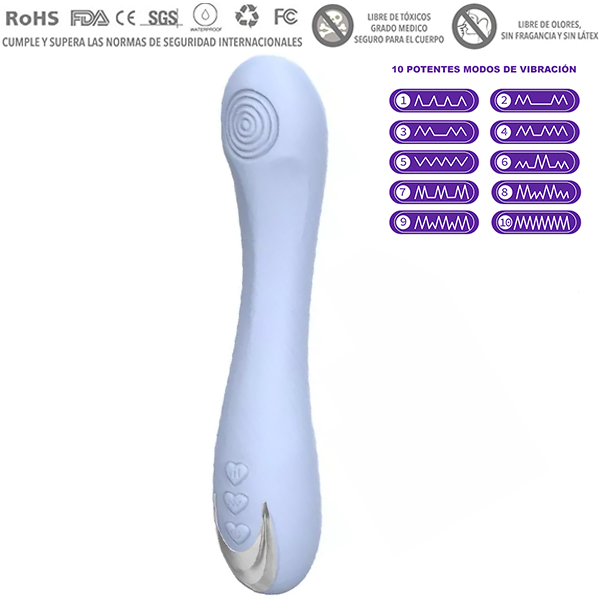 Vibrador Curvo Silicon Hipoalergénico