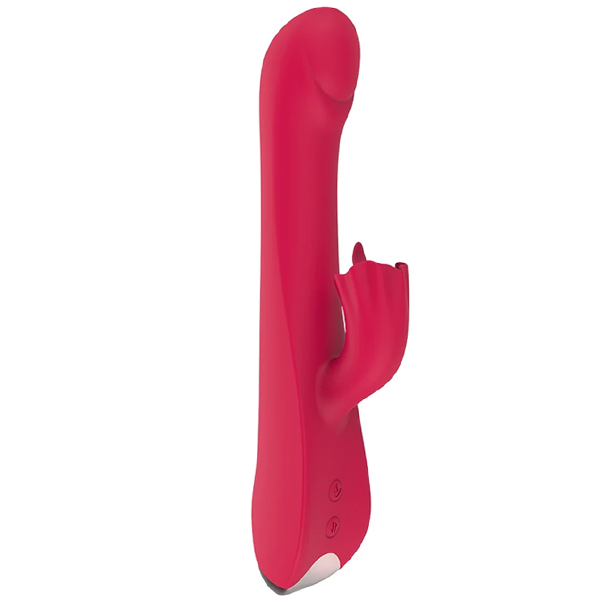 Vibrador de Silicon 3 en 1 Telescopico Rojo
