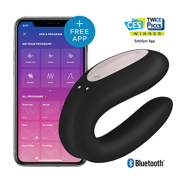 Vibrador Satisfyer Double Joy App Negro