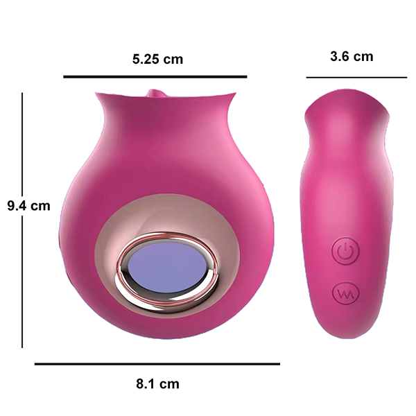 Vibrador oral consolador G-spot con lengua 2 en 1 rojo