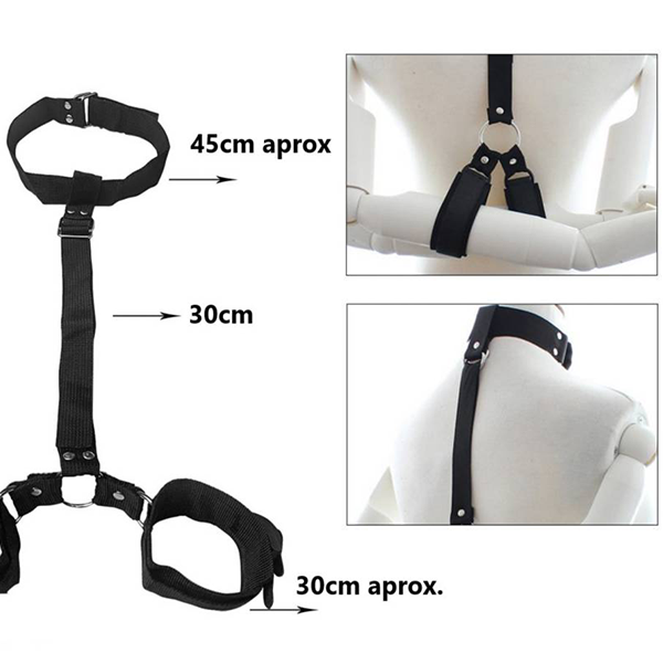 Kit BDSM Amarre De Collar + Esposas