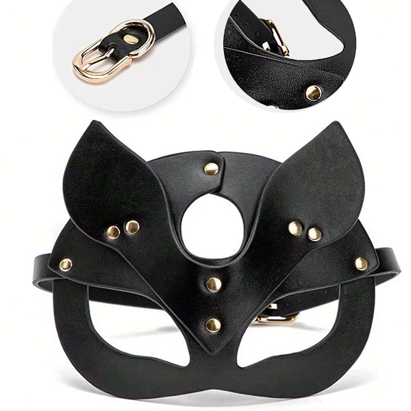 Antifaz, Mascara Sexy Tipo gato, Zorro de Piel Sintética