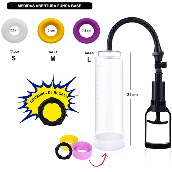 Bomba de Vacio Pene + 3 Anillo