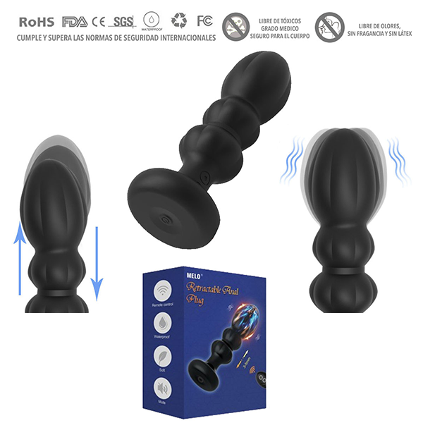 Vibrador Anal Telescópico Control Remoto
