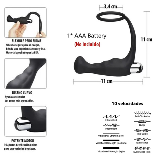 Plug Anal y Anillo Vibrador Próstatico