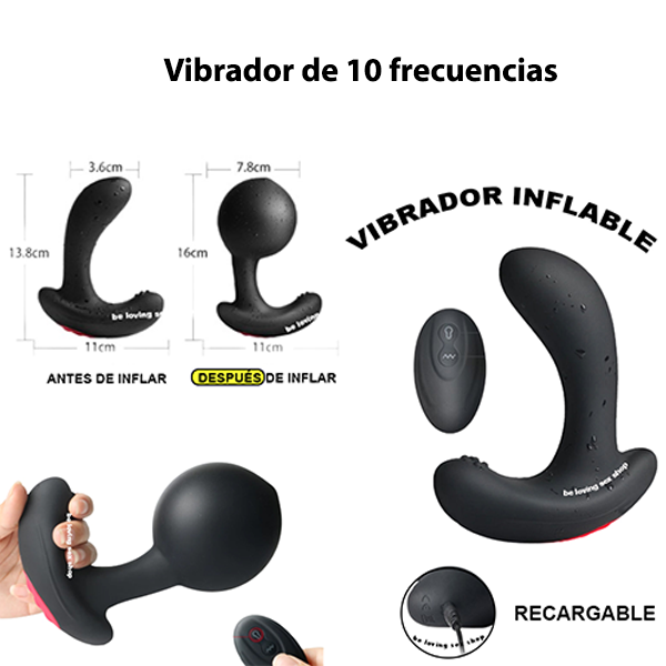 Vibrador Anal Inflable Con Control Remoto