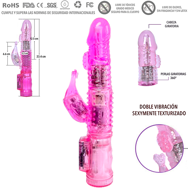 Vibrador conejo giratorio 360 grados