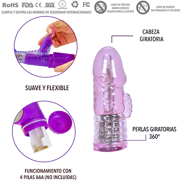 Vibrador conejo giratorio 360 grados