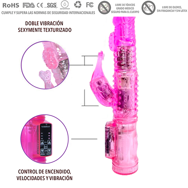 Vibrador conejo giratorio 360 grados