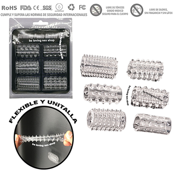 Kit 6 Pzas Funda Anillo Texturizada