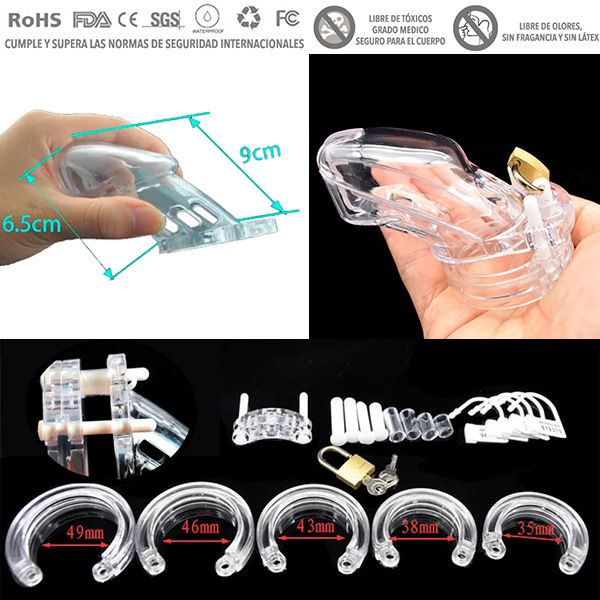 Jaula De Castidad de plastico transparente