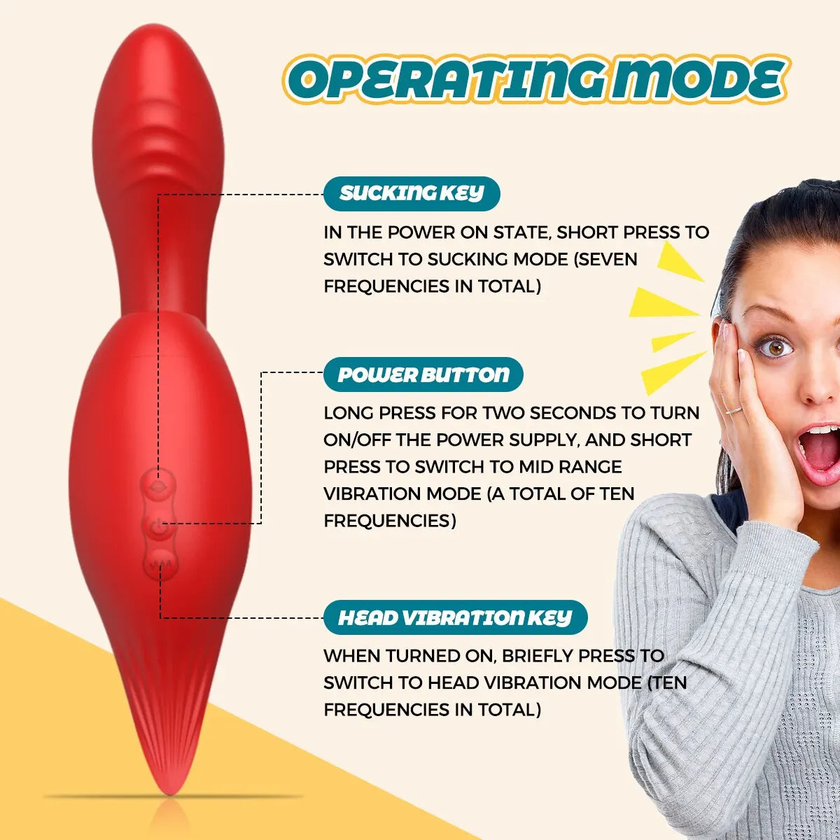 Vibrador y Succionador Estimulador 3 En 1