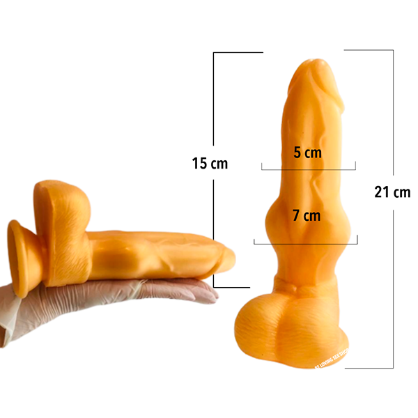 Dildo Lobo Silicon Premium Oro 21 cm