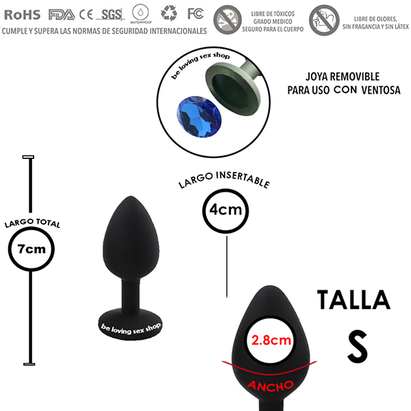 Mini Plug Anal de silicon Huevo con Joya S