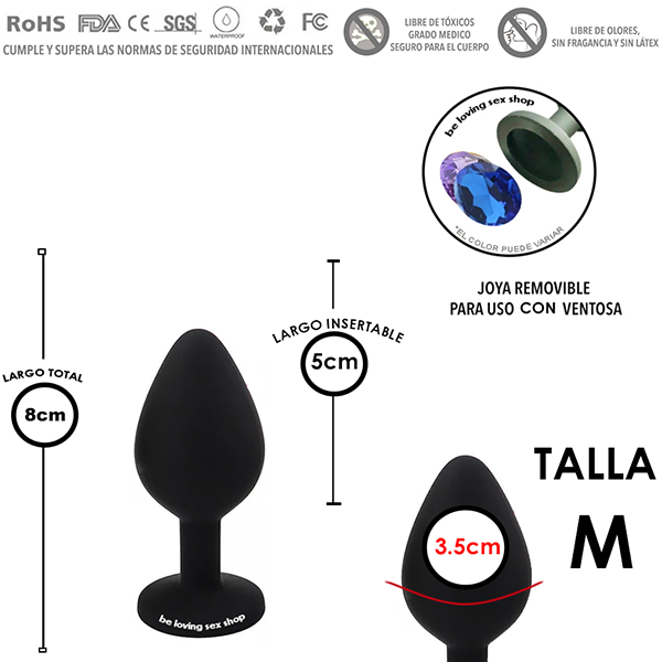 Mini Plug Anal de silicon Huevo con Joya M