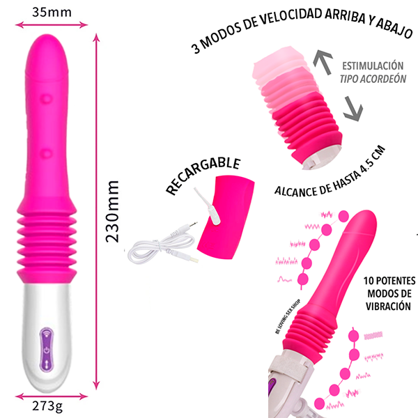 Vibrador Telescopico Tipo Sex Machine