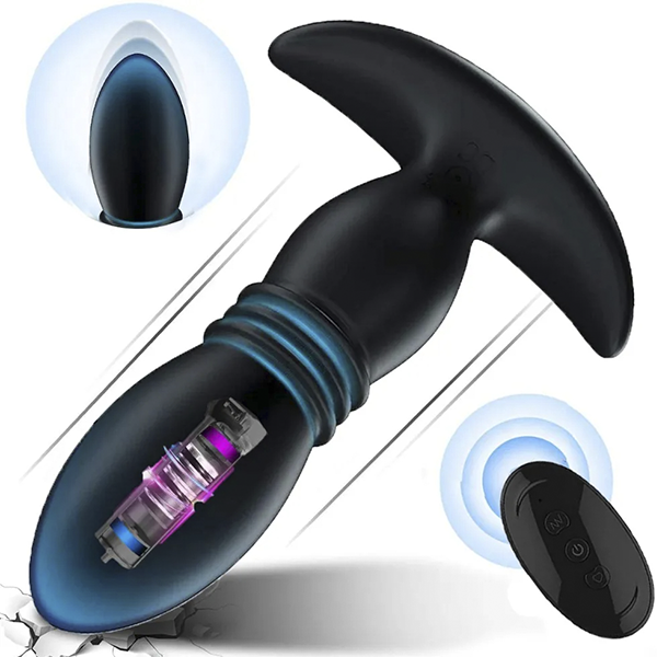 Plug Anal con vibracion y Telescópico, Prostático