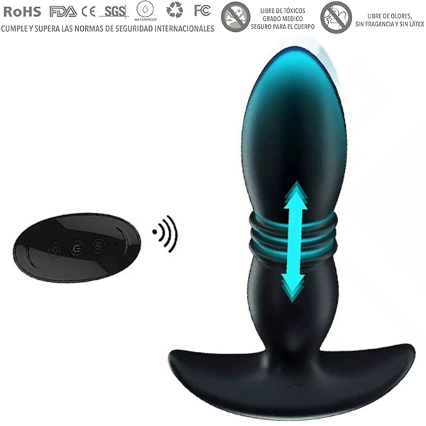 Plug Anal con vibracion y Telescópico, Prostático
