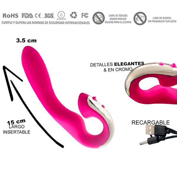 Vibrador Doble Consolador Lesbico USB